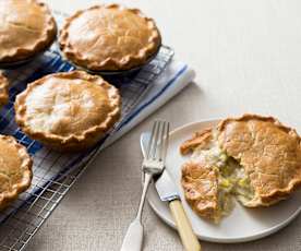 Gluten free chicken and leek pies