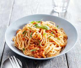 Tomato and Mushroom Spaghetti