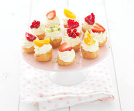 Mini Choux with Strawberries