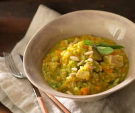 Chicken, Butternut Squash and Toasted Pine Nut Risotto