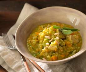 Chicken, Butternut Squash and Toasted Pine Nut Risotto