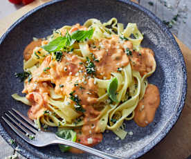 Pasta mit Bohnen-Tomaten-Sugo