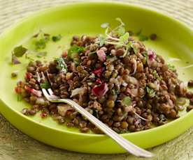 Salade de lentilles vertes