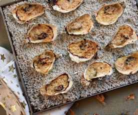 Huîtres chaudes, crème à l'échalote