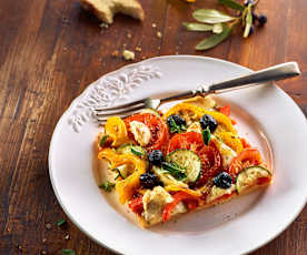 Zucchini-Paprika-Pfannkuchen vom Blech