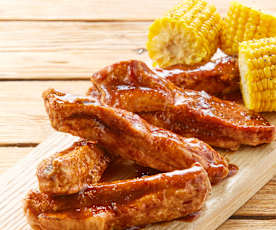 Costillitas con salsa bbq de chipotle