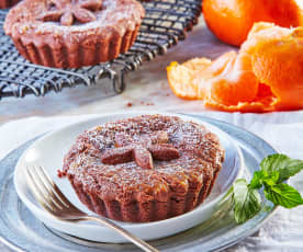 Tartaletas con manzana, mandarina y menta