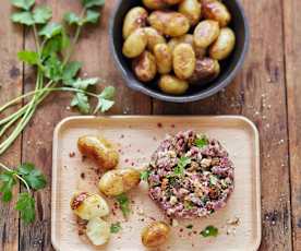 Tartare de canard aux noix et aux figues