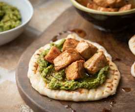 Pork with Broccoli Pesto and Flatbreads