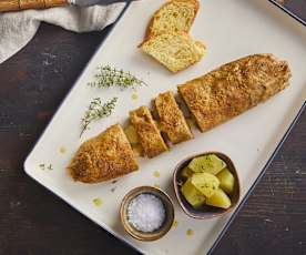 Polpettone di patate e salsiccia con cuore filante