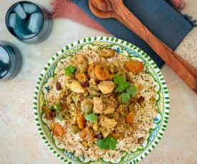 Moroccan chicken tagine with pearl couscous