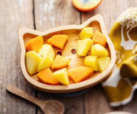 Steamed Potato and Butternut Squash Pieces