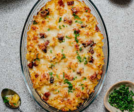 Zapékané těstoviny s uzeným masem