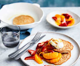 Sweet Potato Pancakes with Orange and Strawberries (Diabetes)