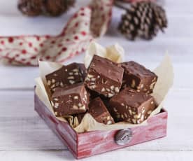 Snelle chocolade amandel fudge