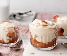 Crema de mascarpone con manzanas caramelizadas