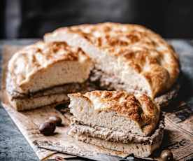 Focaccia à la crème de fromages