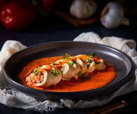 Pechugas rellenas en salsa de chipotle