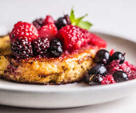 Pain Perdu à la confiture de poire, gingembre et mûres