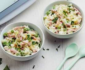Risotto aux petits pois et au jambon