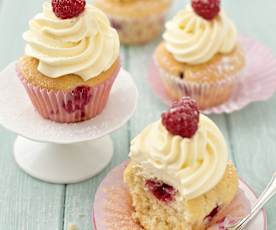 Cupcakes de coco y frambuesa