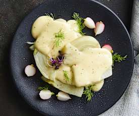 Finocchi sottovuoto con fonduta al Parmigiano Reggiano