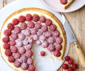 Tarte aux framboises et au lemon curd