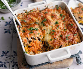 Pasticcio di pollo e patate dolci