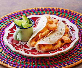 Tacos de gambas al chipotle