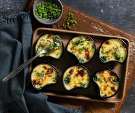 Cheesy broccoli pots