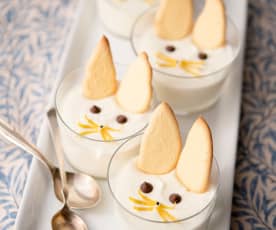 Crème au citron et biscuits lapin de Pâques