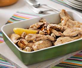 Solomillos de pollo con setas