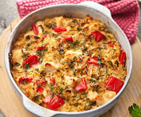 Sauerkraut-Hähnchen-Auflauf