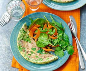 Omelette aux champignons et aux herbes