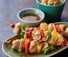 Chicken and Pepper Souvlaki with Rice