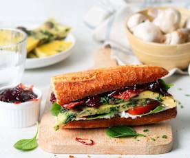 Goat's Cheese Frittata Sandwiches with Caramelised Red Onion Chutney