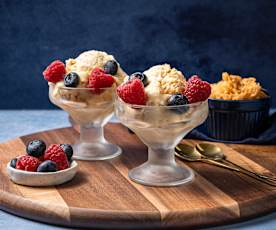 Helado de chongos zamoranos con queso cotija