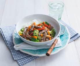 Stir-fry beef bowl