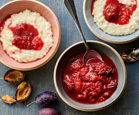 Milchreis mit Zwetschgenkompott