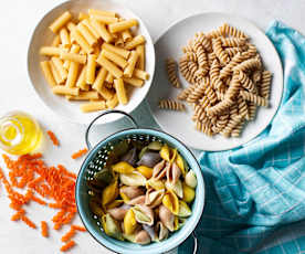 Cocción de pasta corta