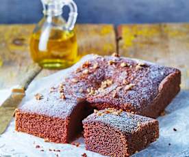 Bizcocho de chocolate y aceite de oliva (sin huevo)