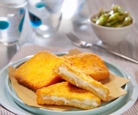 Mozzarella in carrozza con puntarelle