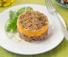 Parmentier de batata y pato confitado