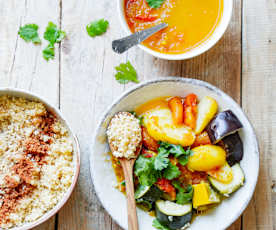 Couscous de légumes d’été aux abricots secs