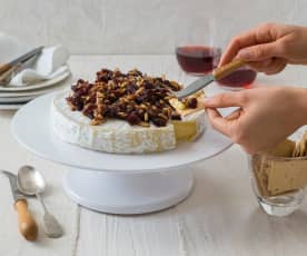 Camembert with cranberries and almonds
