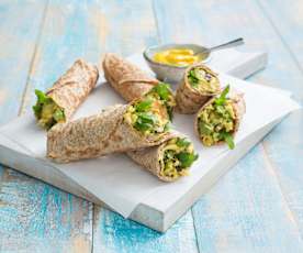 Curried chicken salad wraps