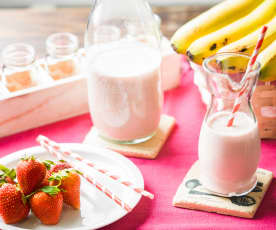 Yogur líquido de plátano y fresa
