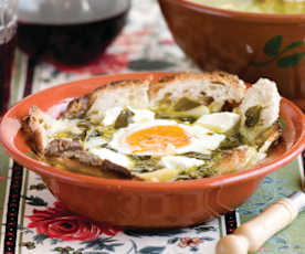 Sopa de beldroegas com queijo fresco