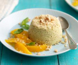 Haselnuss-Käsekuchen mit Orangen