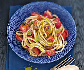 Chaud-froid de spaghetti aux tomates cerise